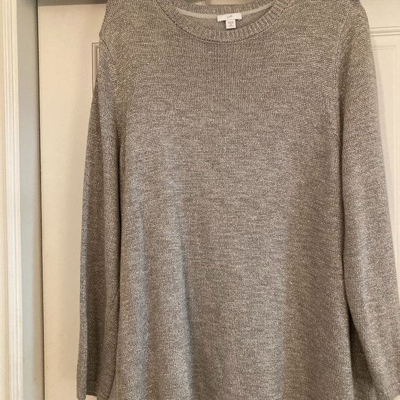 J. Jill Sweaters - J Jill Metallic Silver Oversized Sweater 2X